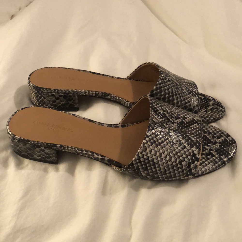 Banana Republic Factory snake skin slides